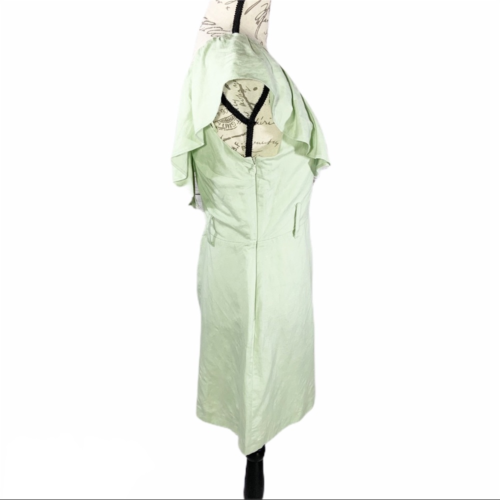 TopShop Light Green Shorts Romper Ruffle Sz 8 - Picture 4 of 7
